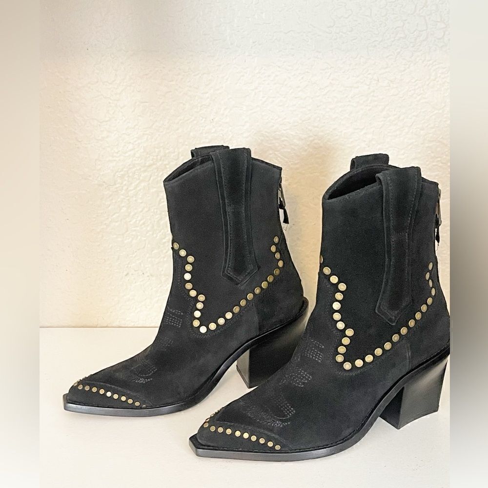 Zadig & Voltaire Cara Suede Cowboy Boot 36/5-5.5 New - Picture 11 of 17
